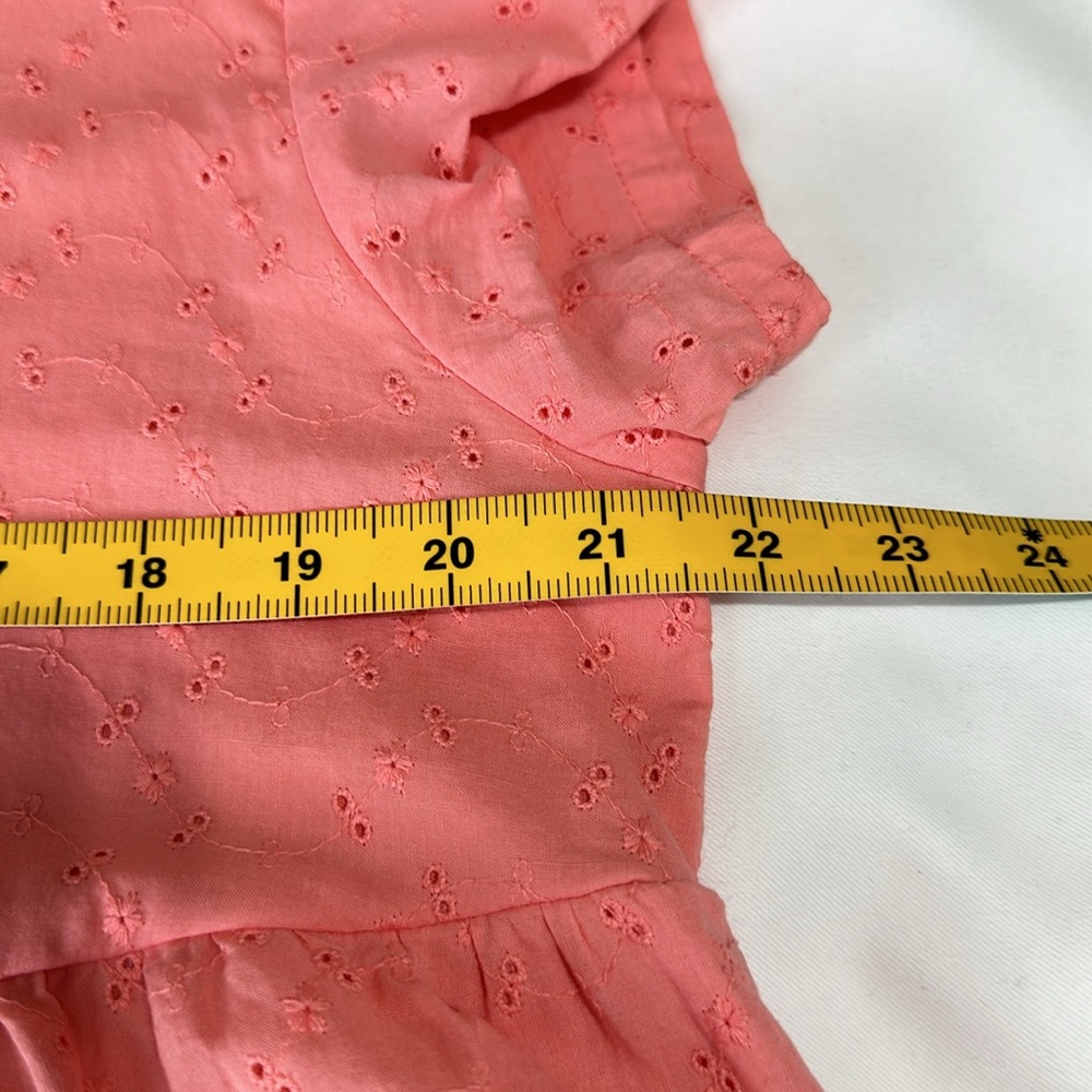 Harlow & Rose Dress Womens XL Pink Eyelet Tiered Lined Peasant Midi Length Boho - Picture 6 of 8